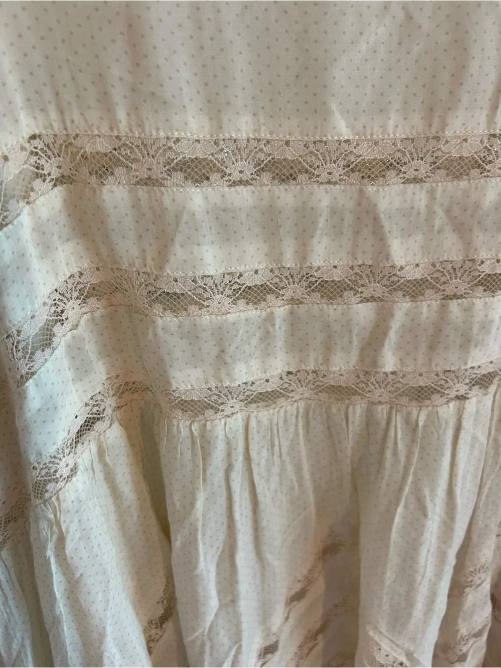 Free People Light Cream Lace-Trim Sleeveless Tunic Top